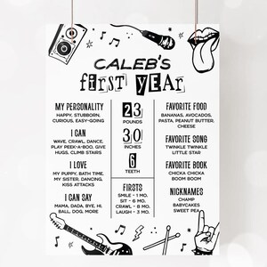 Affiche du premier anniversaire du rock and roll, signe statistique du premier anniversaire sur le thème du rock n roll, modèle de planche d'étapes de la guitare, de la batterie et de la musique 40RR