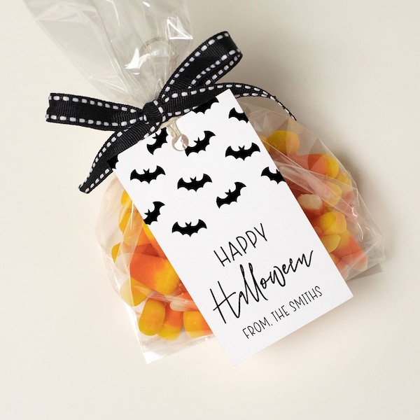 Editable Halloween Favor Tag Bats Halloween Gift Tag Costume Party Trick Or Treat Goodie Bag Label Birthday Party Template Corjl 2030