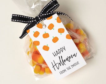 Editable Halloween Favor Tag Pumpkins Halloween Gift Tag Costume Party Trick Or Treat Goodie Bag Label Birthday Party Template Corjl 2030