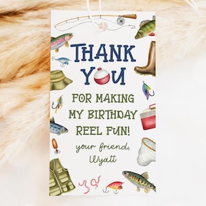 Angeln Favor Tag, Ofishally Junge Geburtstag Dankeschön Tags, O Fishally One Geschenkanhänger Goodie Bag Label 83FI