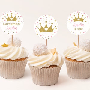 printable princess birthday cupcake toppers