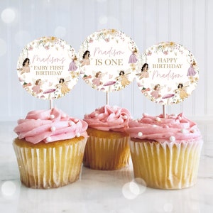 Pack Of 24 Fairy Cupcake Toppers Glitter Flower Angel Fairy Birthday Cake Decoration Ballet Dancer Cake Decoration For Wedding Bridal Shower Baby