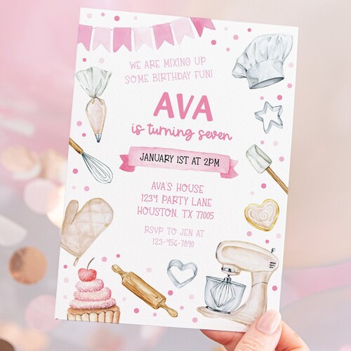 Baking Party Birthday Invitation Cupcake Party Invitation - Etsy