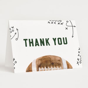 Tarjeta de agradecimiento de cumpleaños de fútbol editable Tarjeta de agradecimiento de fútbol doblada en blanco Plantilla de descarga digital 1024
