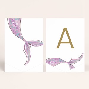 Editable Mermaid Happy Birthday Banner Purple Mermaid One High Chair Banner Minimal Mermaid A-Z Banner Bunting Edit to Say Anything 1001 image 1