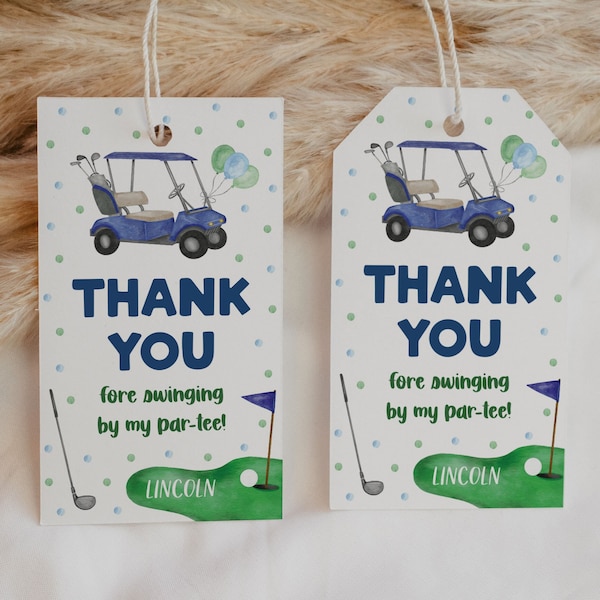 Editable Golf Birthday Party Favors Tag, Golfing Thank You Tag, Golf Gift Tag, Golf First Birthday Gift Tag Instant Download GLF2