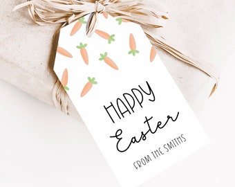 Editable Easter Favor Tag, Easter Bunny Carrots Gift Tag, Modern Minimal Easter Basket Tag, Printable EB1