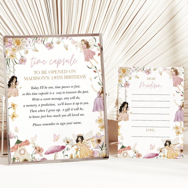 Fairy First Birthday Guest Book Etsy