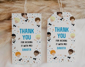 Editable Karate Birthday Party Favor Tag, Karate Thank You Tag, Karate Gift Tag, Taekwondo Jiu Jitsu Favor Tag KAR1