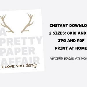 Printable Deer Footprint Art, I Love You Deerly Fathers Day Gift ...