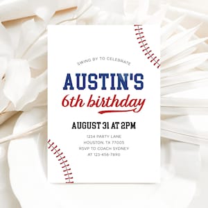 baseball birthday invitation
