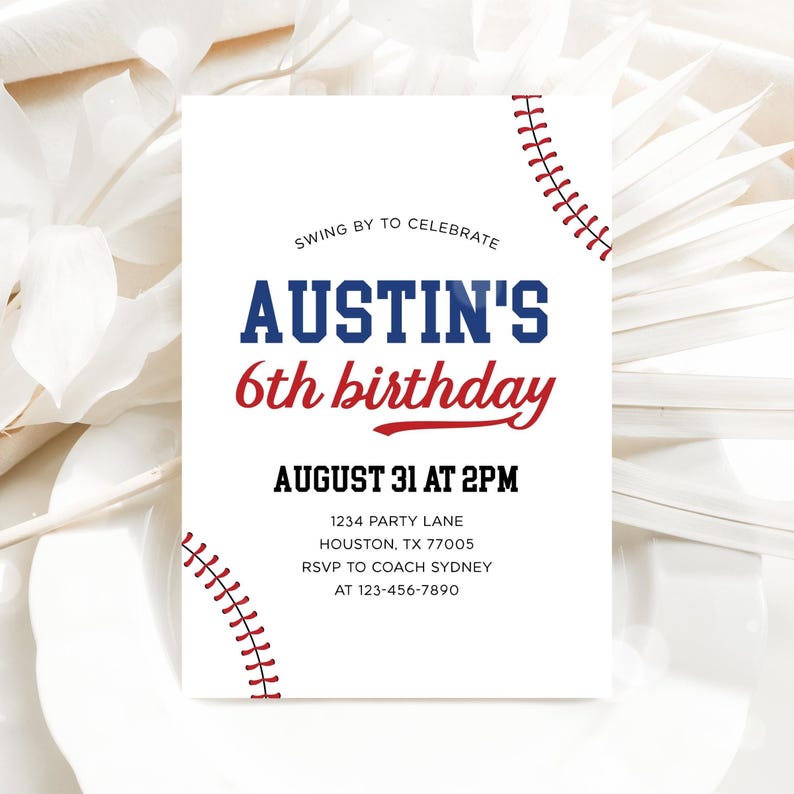 baseball birthday invitation