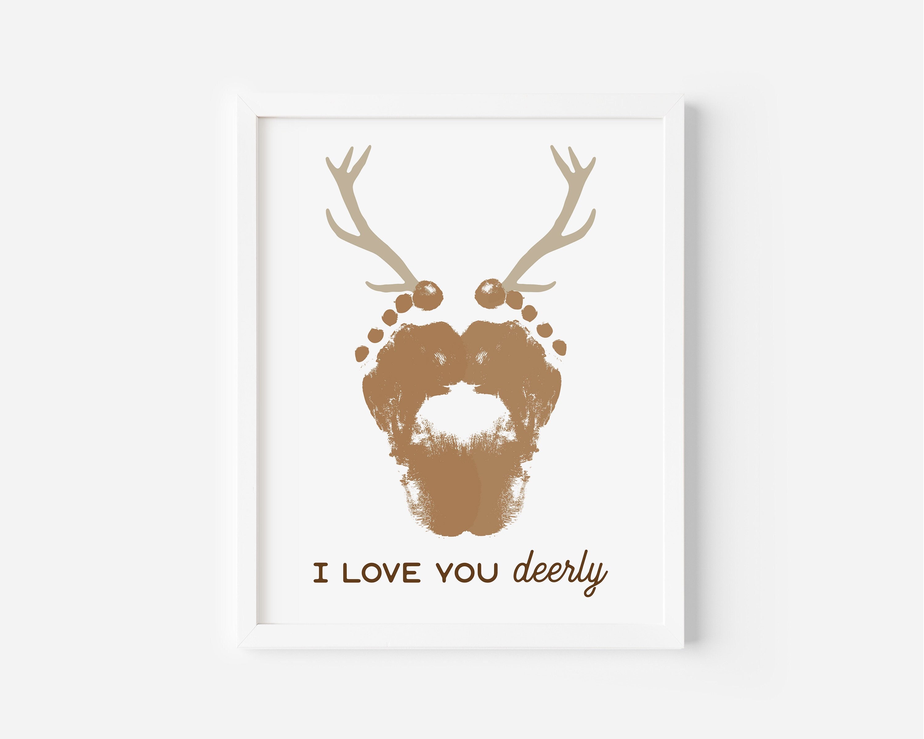Printable Deer Footprint Art I Love You Deerly Fathers pic