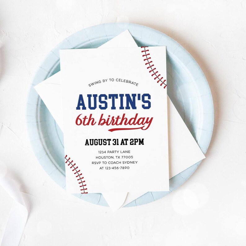baseball birthday invitation