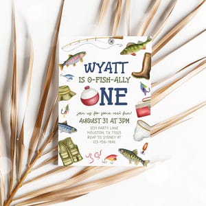fishing 1st birthday invitation