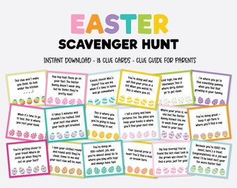Easter Scavenger Hunt, Indoor Easter Scavenger Hunt, Easter Game for Kids, Easter Treasure Hunt for Kids, Printable Instant Download EB1