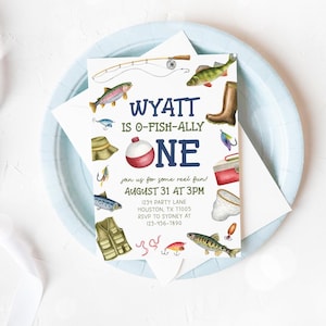 fishing 1st birthday invitation