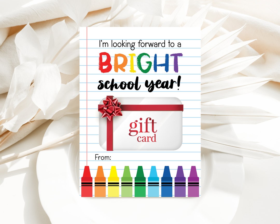 PRINTABLE Gift Card Holder, First Day of School Teacher Gift, Back to