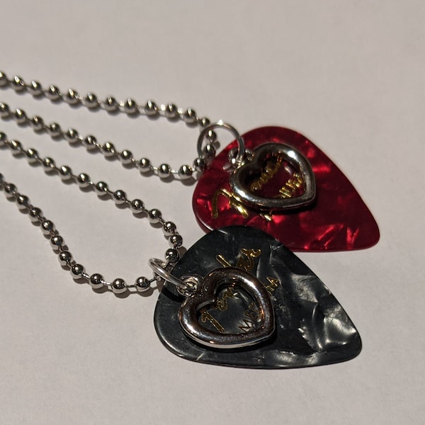 Guitar Pick Charm Necklace Etsy