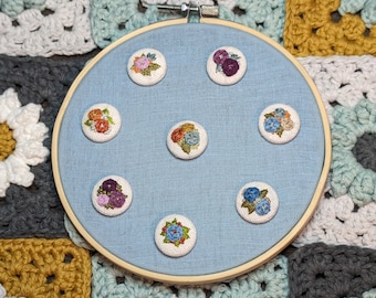 Hand Embroidered Floral Needle Minders | Collection 1