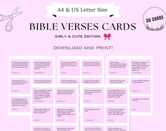 30 Encouraging Bible Verses | Printable Scripture Cards | Christian Self Care Printable | Instant Download