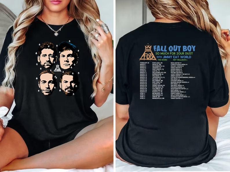 Fall Out Boy So Much For 2 Our Dust With Jimmy Eat World Tour 2024 T Shirt Fall Out Boy Concert Shirt Fall Out Boy Fan Gift Tour Tee Unisex