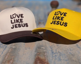 Gorra cristiana de camionero con bordado 3D «AMA COMO JESÚS»