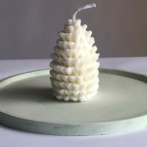Decorative pine cone candle with soy wax rustic and natural decoration