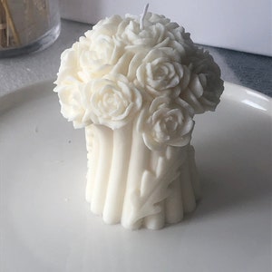 Handmade flower bouquet candle made from soy wax for the perfect gift or craft decoration