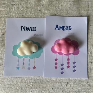 Cadeau naissance nuage, fondant nuage parfumé, cadeau invité merci, cadeau baptême, cadeau naissance, cadeau personnalisé