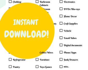 Decluttering Checklist Printable Instant Download Declutter Challenge Checklist