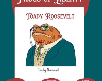 Toady Roosevelt Frog PNG: Funny Presidential Art (Digital Download, Personal Use Only)