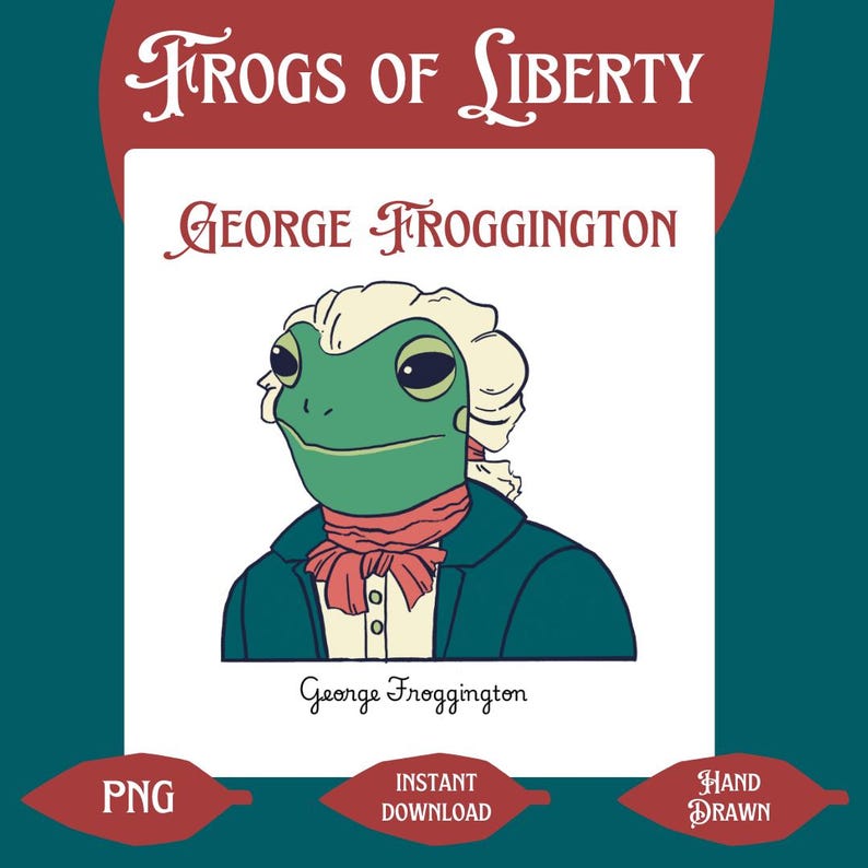 Presidential Frog PNG: George Froggington Art - Goblincore Decor ...
