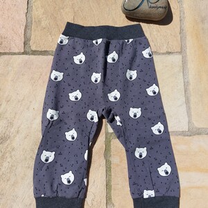 Grey harem pants with polar bears in size 80