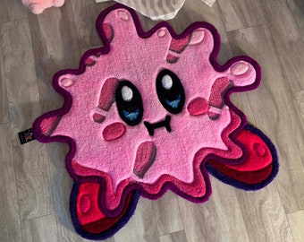 CUTE PINK RUG // Custom Anime Rug // Gamer rug // aesthetic home decor // Tufted handmade rug // Gift