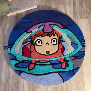 Cute Rug // Custom Anime Rug // Anime movie studio // aesthetic home decor // Tufted handmade rug // Gift