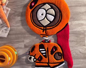ORANGE CHARACTER rug // Custom Anime Rug // Gamer rug // aesthetic home decor // Tufted handmade rug // Gift
