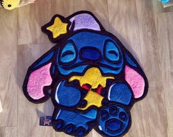 ブルーエイリアンラグ // カスタムアニメラグ // ゲーマーラグ // 美しい室内装飾 // タフテッドハンドメイドラグ // ギフト