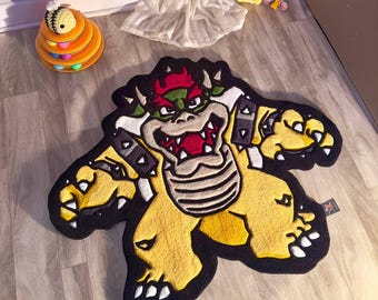 YELLOW MONSTER rug // Custom Anime Rug // Gamer rug // aesthetic home decor // Tufted handmade rug // Gift