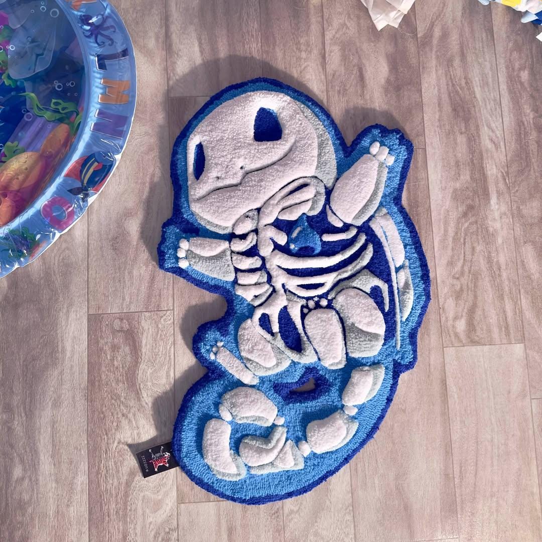 Skeleton Abyss Rug WATER TURTLE SKELETON Rug // Custom Anime Rug // Gamer Rug // Aesthetic ...