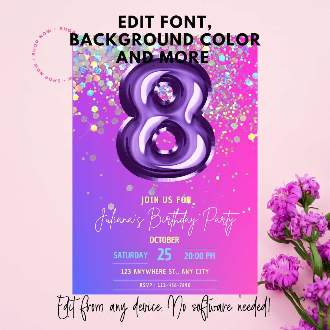 pink-and-purple-8th-birthday-party-invitation-custom-personalized