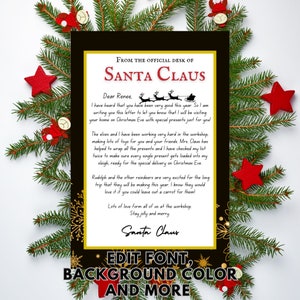 Letter From Santa, Nice List Santa Letter, Instant Download, Editable ...