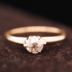 Anillo de compromiso con diamante brillante europeo antiguo de 0,55 ct, década de 1900 - VHK n.° 638