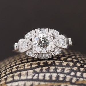 Circa 1930s Platinum Art Deco .65ct Old European Diamond Engagement Ring - VHK#333
