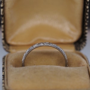 Circa 1933 Engraved 14K White Gold Wedding Band- VHK# 211
