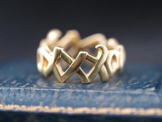 18k Yellow Gold “xxoo” Paloma Picasso Tiffany and Co Ring - - Etsy