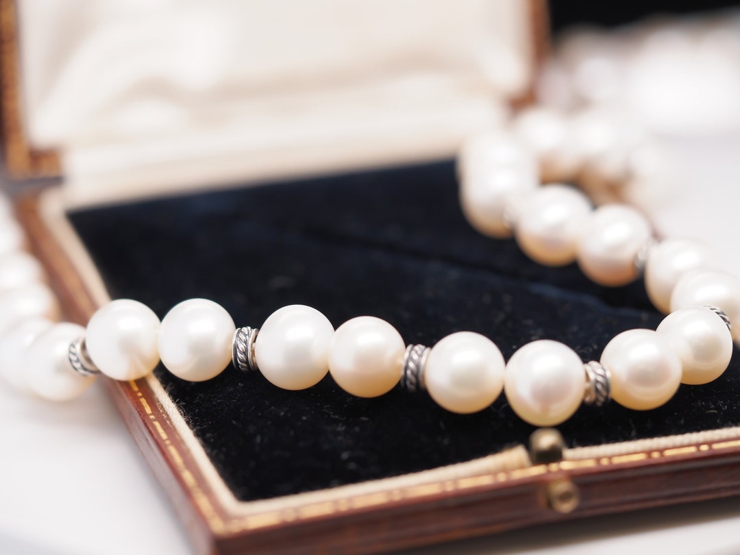 Sterling Silver David Yurman Pearl Necklace With Enhancers Etsy