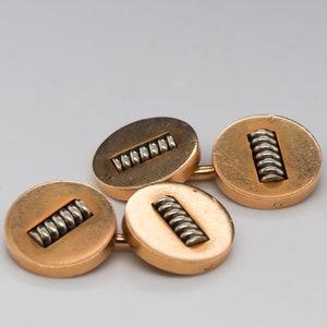 1920s Art Deco Cartier Paris 18K Yellow Gold Cufflinks - VHK#39a