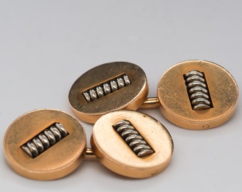 1920s Art Deco Cartier Paris 18K Yellow Gold Cufflinks - VHK#39a