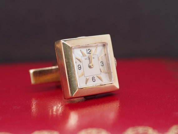 Vintage 14K Yellow Gold 1950s LeCoultre Cufflinks… - image 2